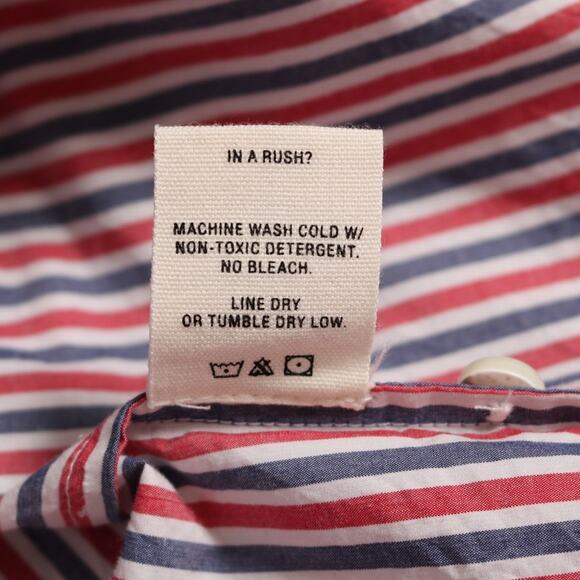 Alex Mill Striped Cotton Popover Tunic Red White Blue Oversized Shirt Size XS - Picture 8 of 10